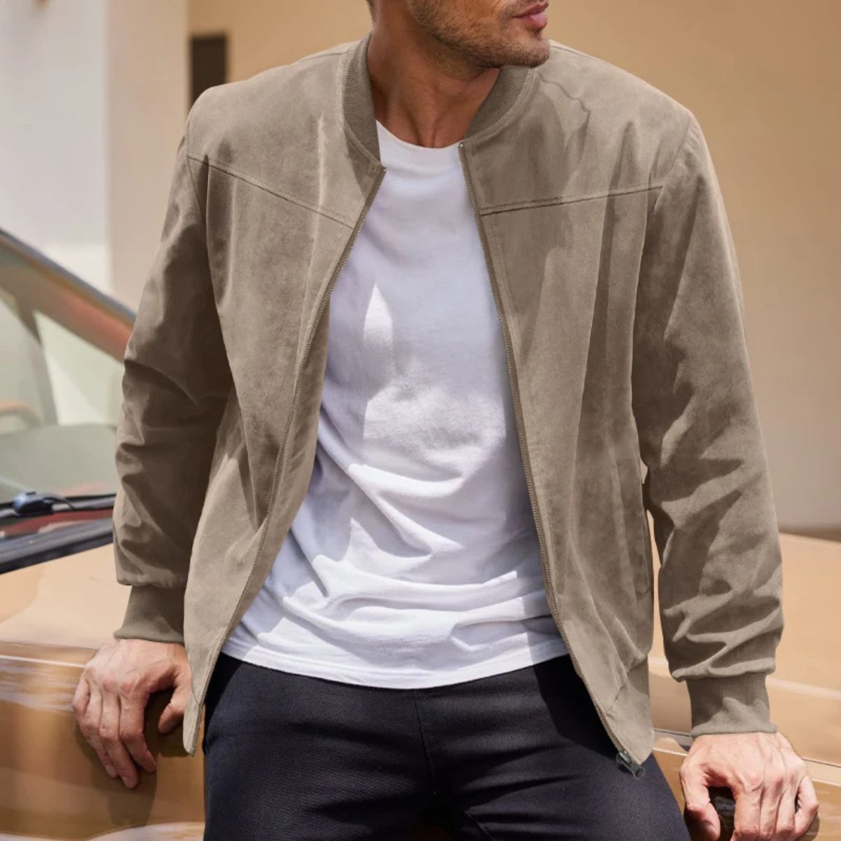 Luxury Brown Leather Mens Jacket