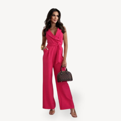 Women's Chic Sleeveless Flowy Wide Leg Jumpsuit