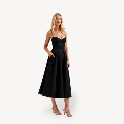 Casual Fit Midi Dress with Pockets for Women