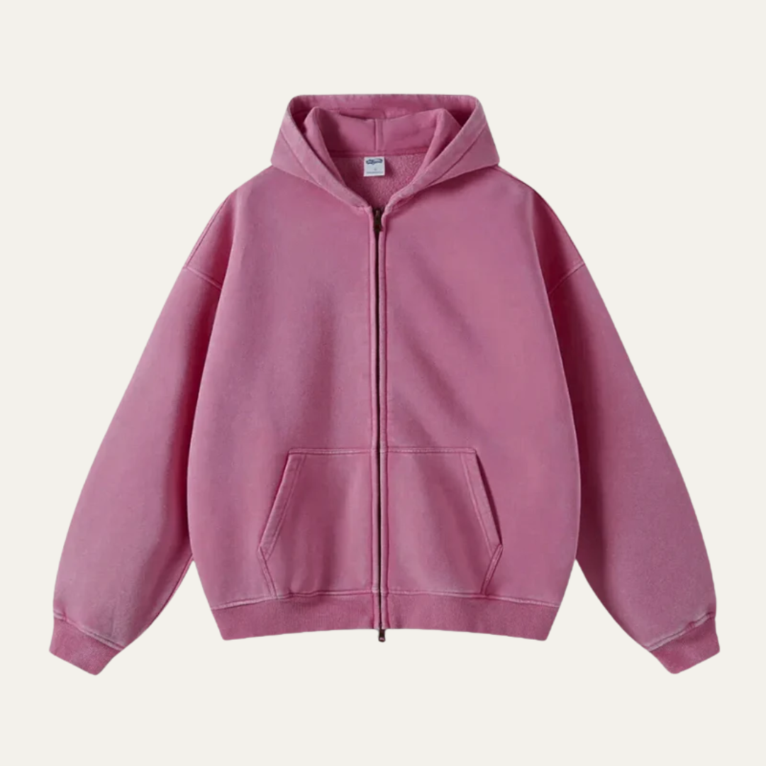 Casual Fit Full Zip Hooded Sweater