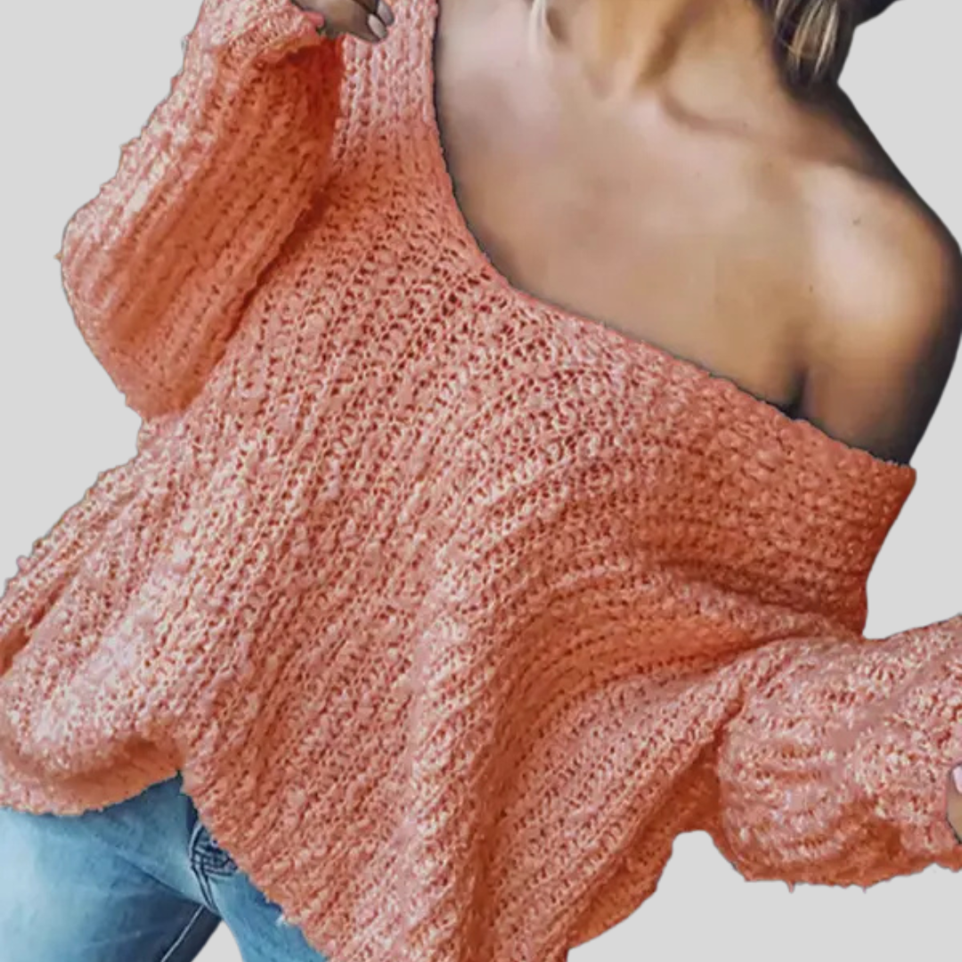 Soft Relaxed Fit Crew Neck Long Sweater