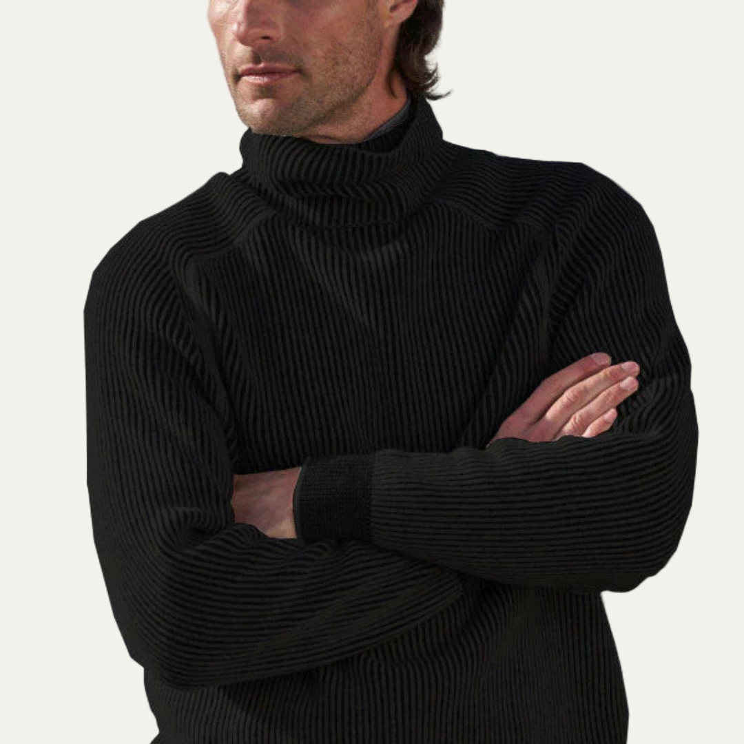Thick Cable Knit Men's Turtleneck Sweater