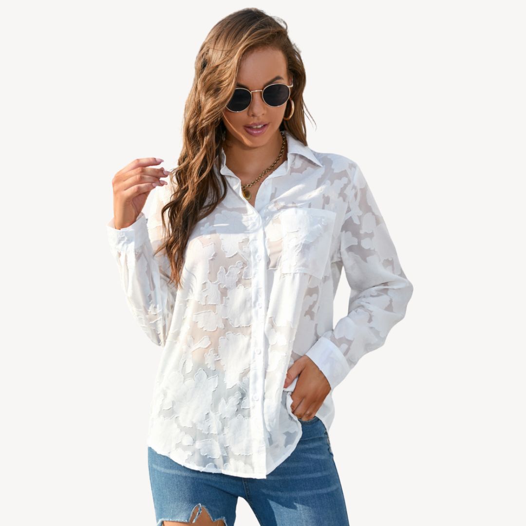 Feminine Floral Blouse Shirt