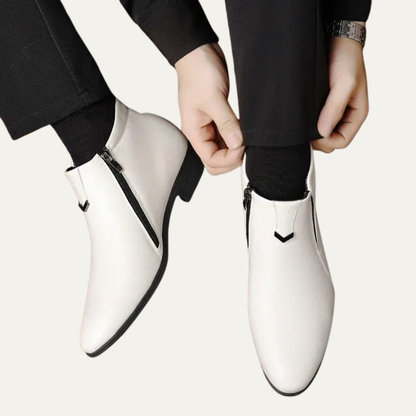 Smart Leather Mens Boots with Side Zip
