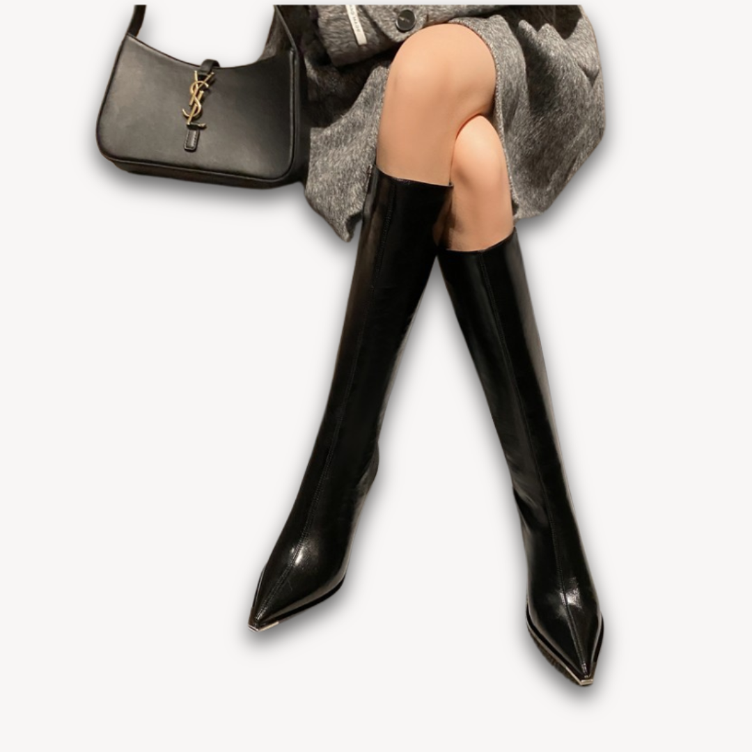 Women's Classic High Heel Leather Boots
