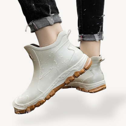 Waterproof Women's Ankle Rain Boots - Durable Rubber - OutfitLondon