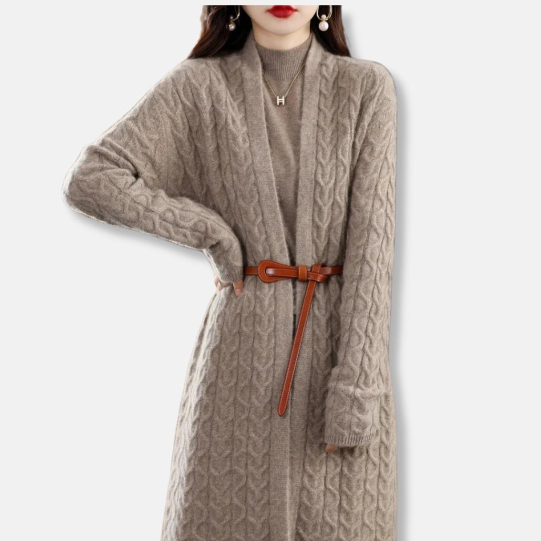 Cozy Oversized Wool Cardigan with Belted Waist
