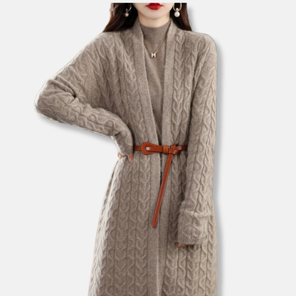 Cozy Oversized Wool Cardigan with Belted Waist