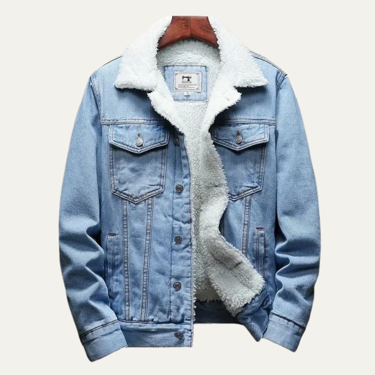 Warm Men's Fleece Lined Denim Coat