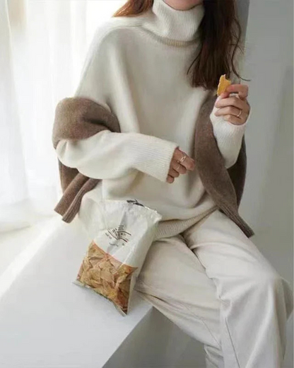 Warm Luxurious Cashmere Turtleneck Sweater