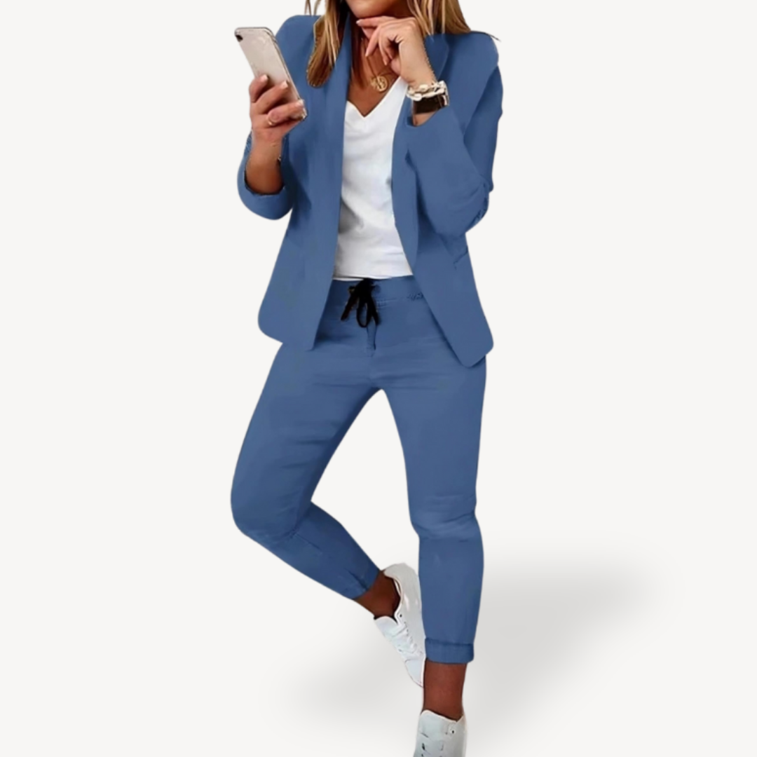 Relaxed Fit Cotton Jogger Suit Set for Women