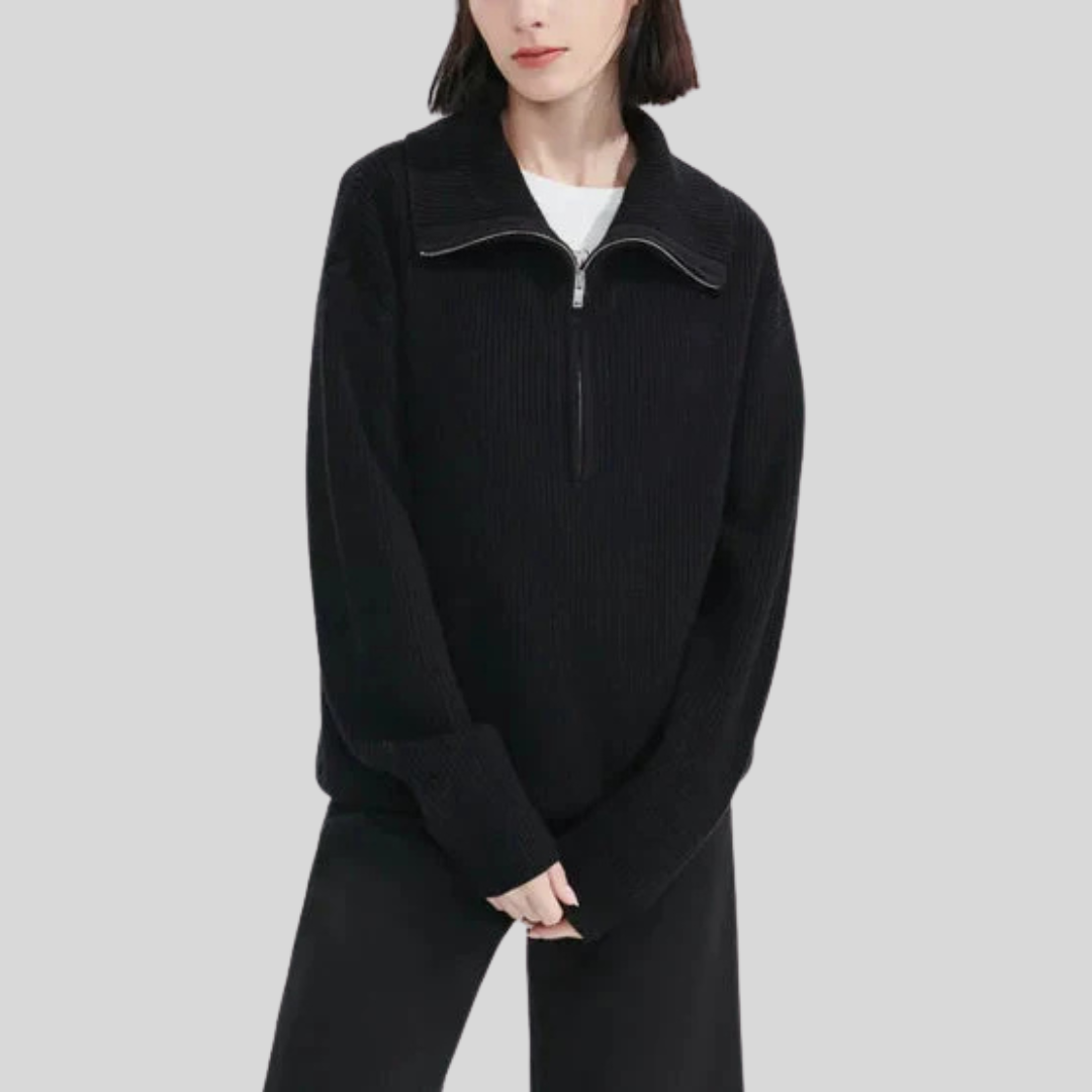 Soft Relaxed Fit Half Zip Sweater