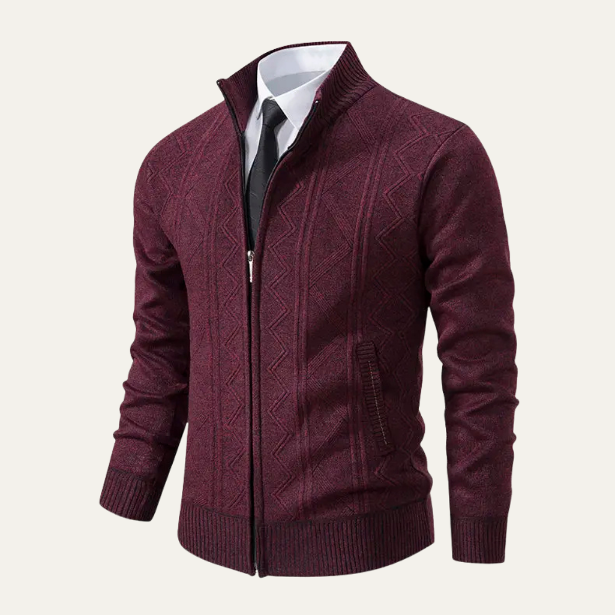 Warm Men's Crew Neck Winter Knit Sweater