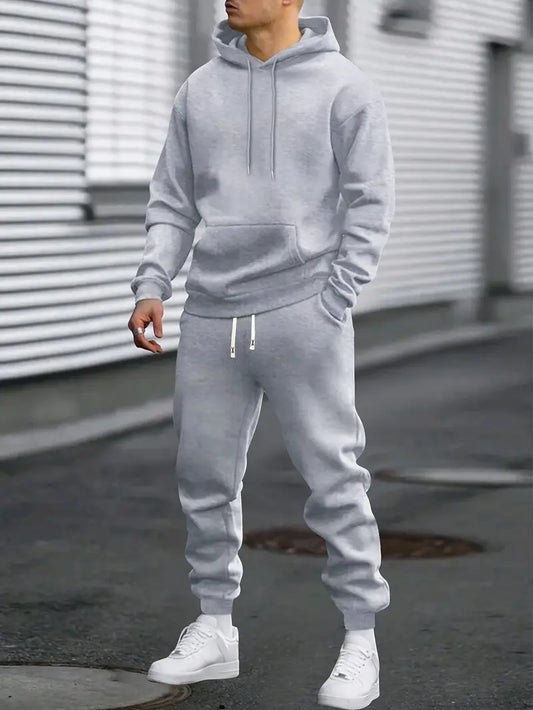 Men's 2-Piece Fleece Hoodie Tracksuit Set - OutfitLondon