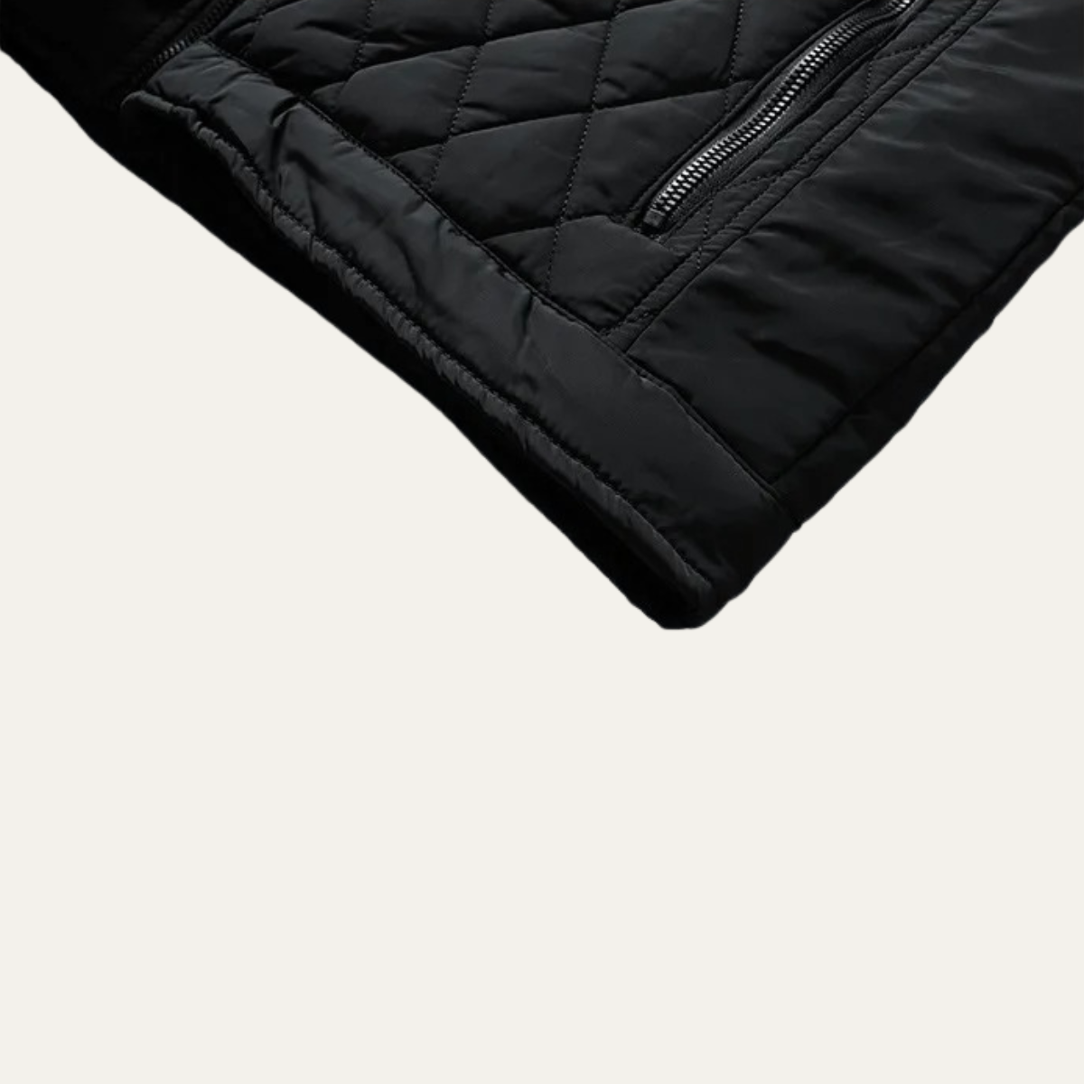 Men's Leather Biker Quilted Jacket