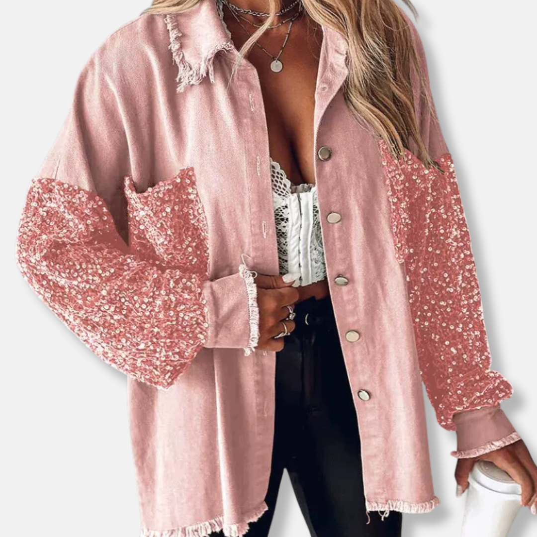 Women's Plus Size Coat with Zebra Print Sleeves