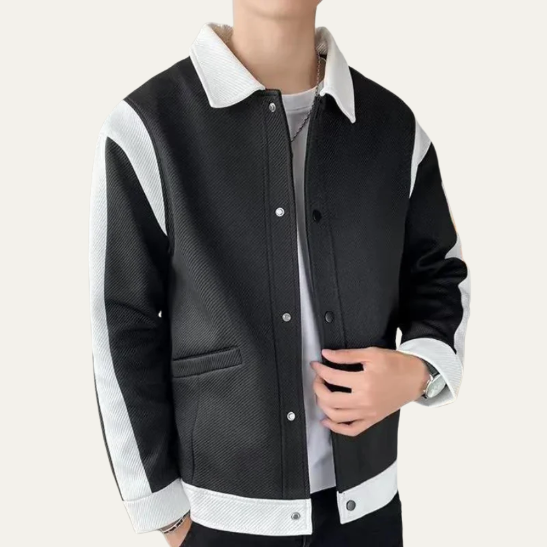 Men's Stylish Colorblock Varsity Jacket