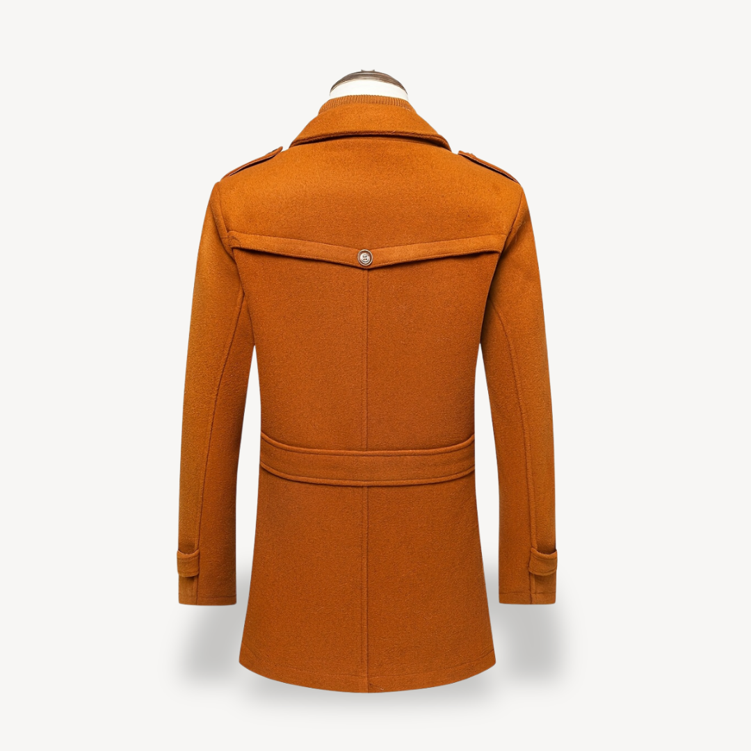 Warm Navy Wool Coat with Fleece Lining