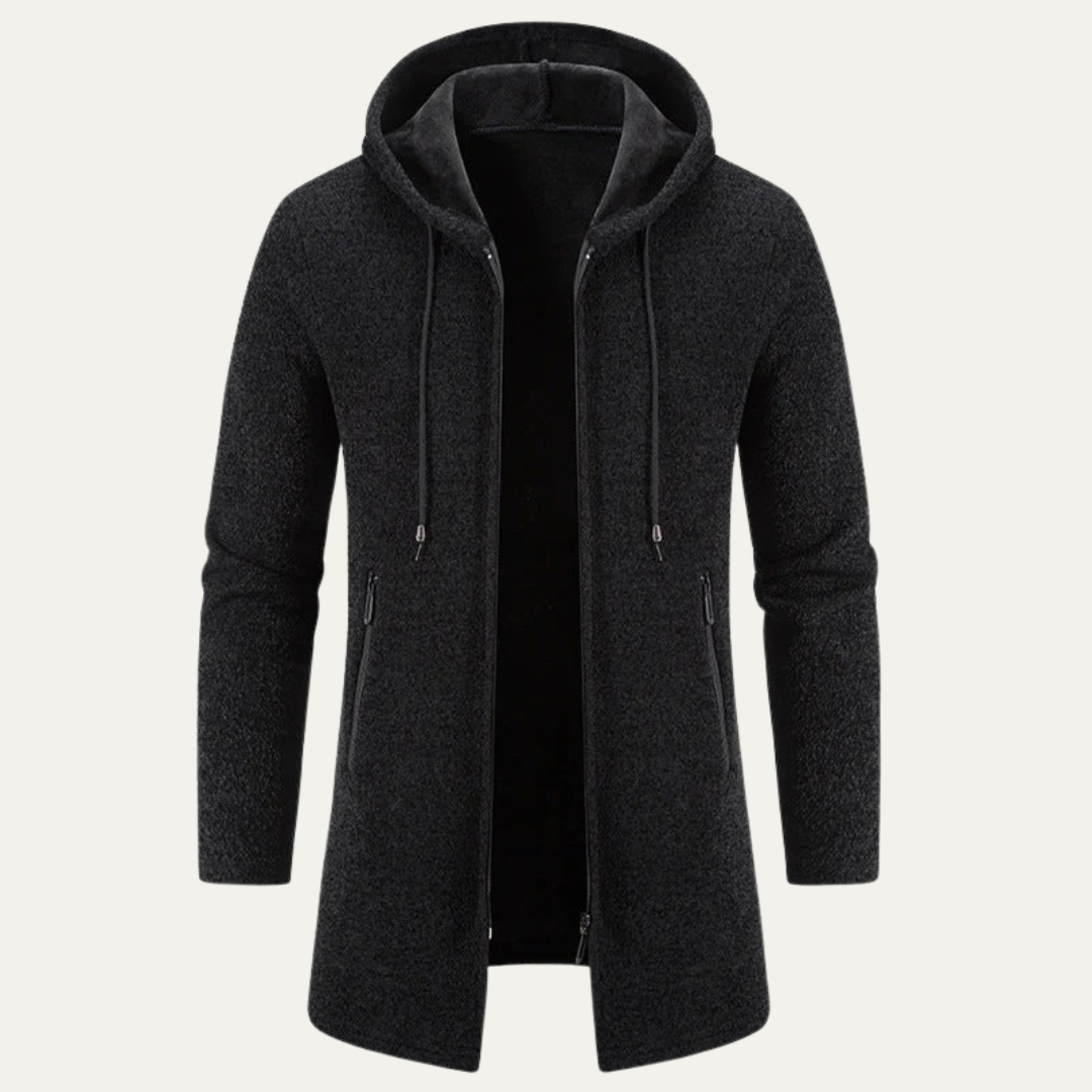 Men's Oversized Quilted Hoodie Zip Up Jacket