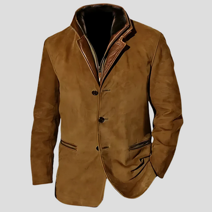 Classic Contrast Collar Mens Jacket