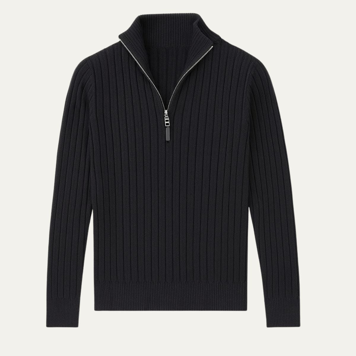 Men's Textured Quarter Zip Crew Neck Sweater