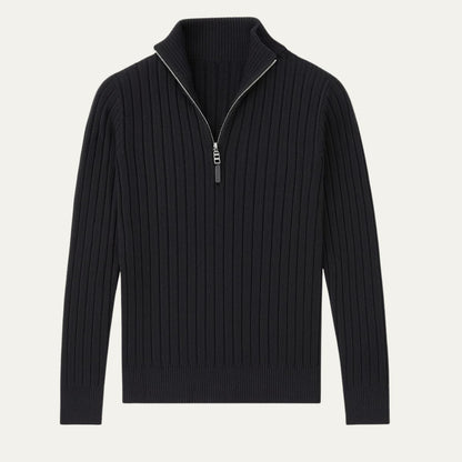 Men's Textured Quarter Zip Crew Neck Sweater