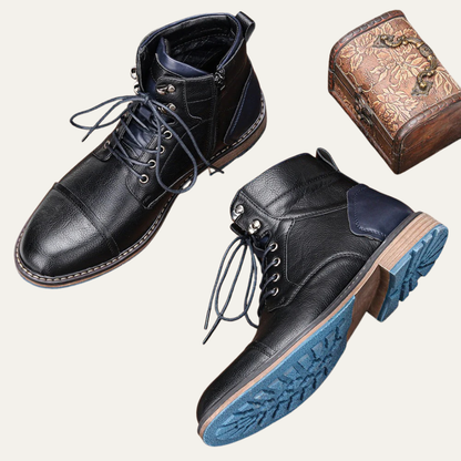 Men's Embossed Slip On Ankle Boots Croc Style