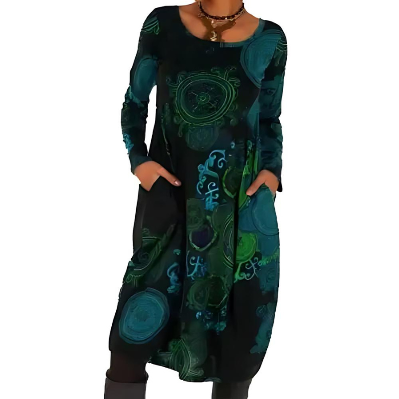 Warm Ladies Knee Length Winter Dress - OutfitLondon