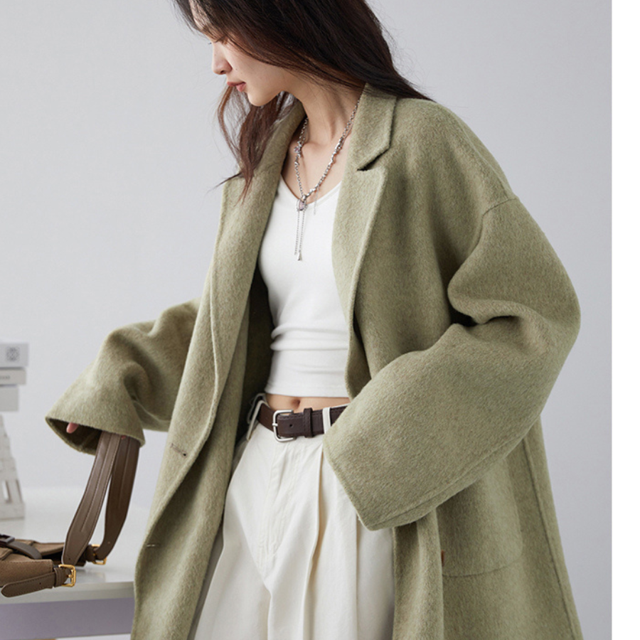 Womens Wool Trench Coat - OutfitLondon