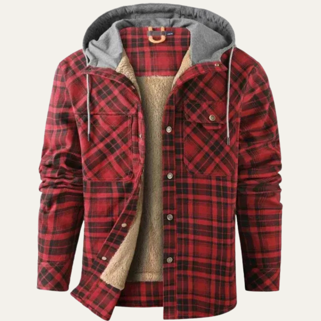 Warm Plaid Hoodie Flannel Jacket for Men