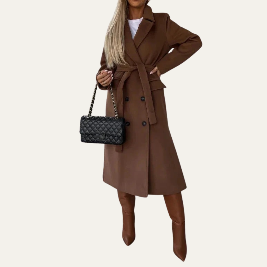 Classic Fit Women's Coat with Notched Collar