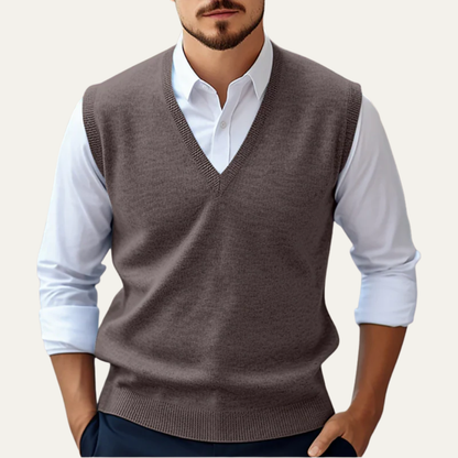 Men's Simple Crew Neck Knit Vest