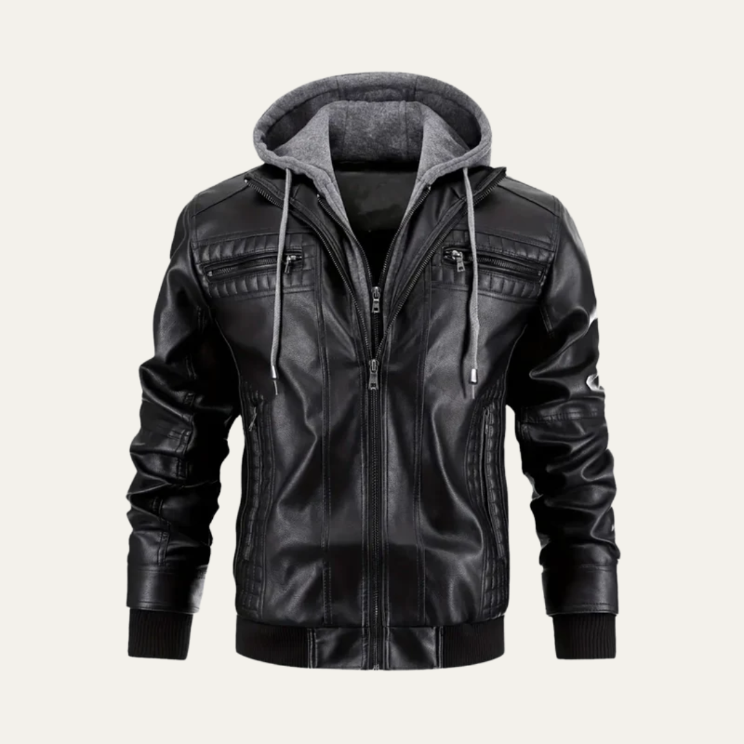 Men's Synthetic Biker Style Leather Jacket