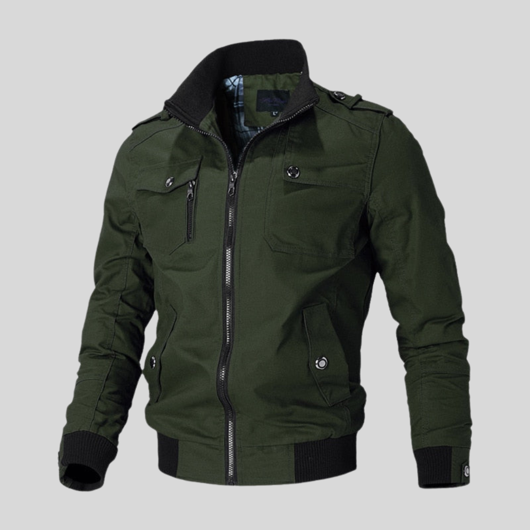Rugged Army Style Zip Up Jacket