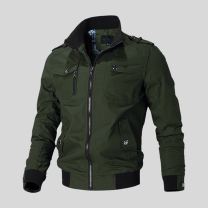 Rugged Army Style Zip Up Jacket