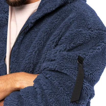 Warm Fleece Lined Men's Hooded Jacket
