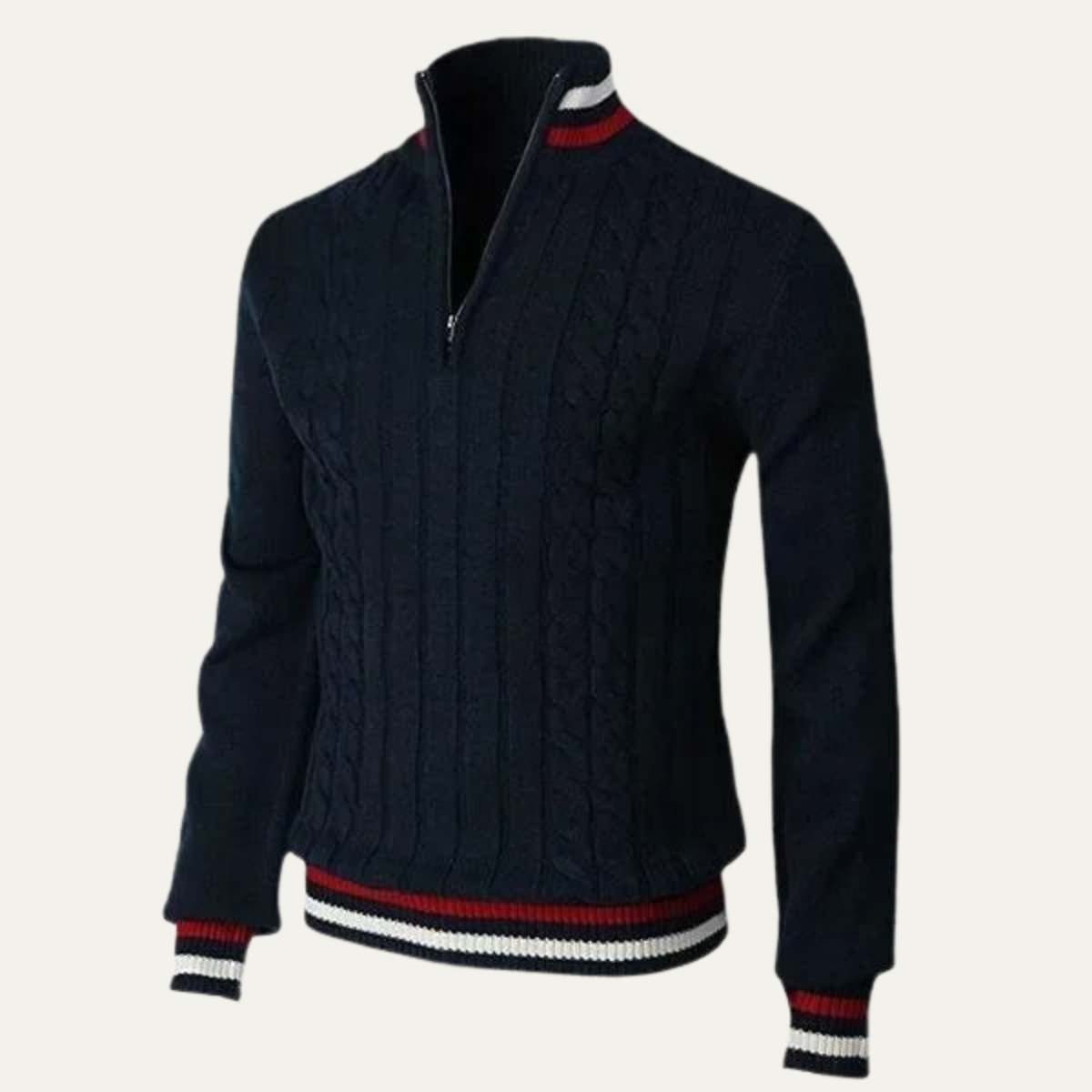 Cozy Mens Striped Crew Neck Knit Sweater