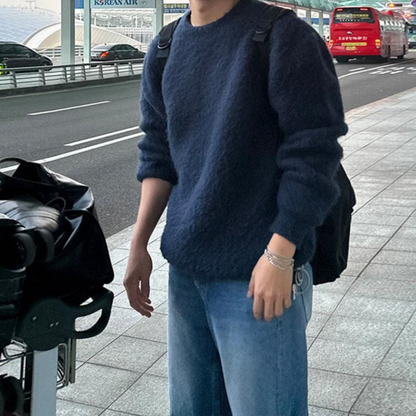 Cozy Men's Crew Neck Wool Sweater