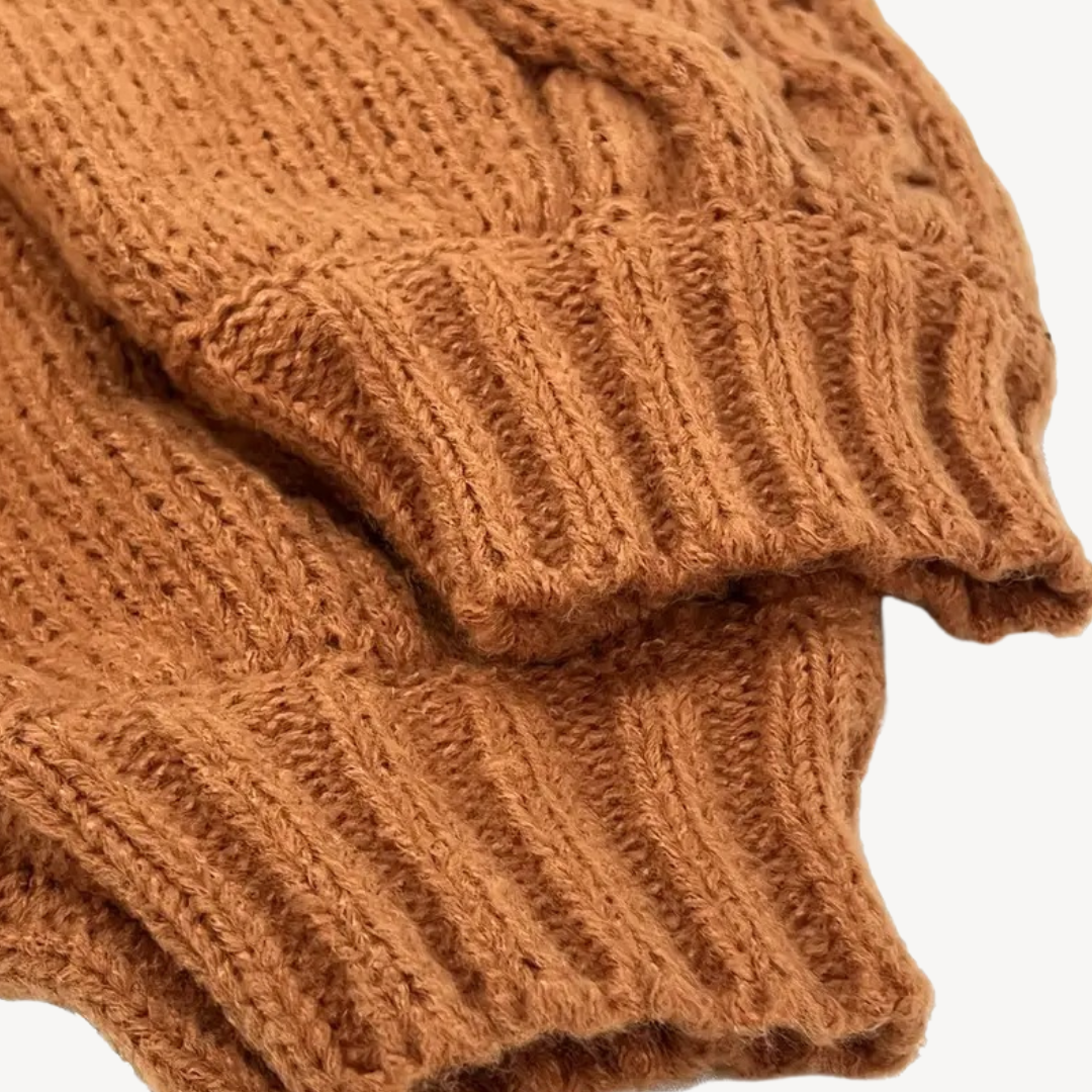 Warm Crew Neck Sweater Dress for Ladies