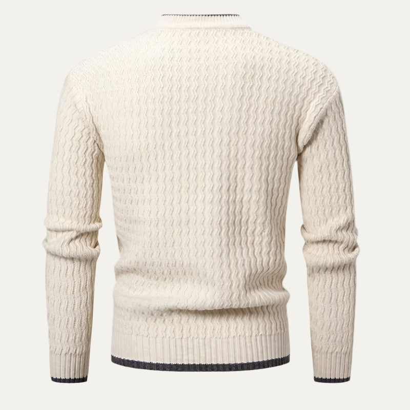 Men's Thick Cable Knit Crew Sweater