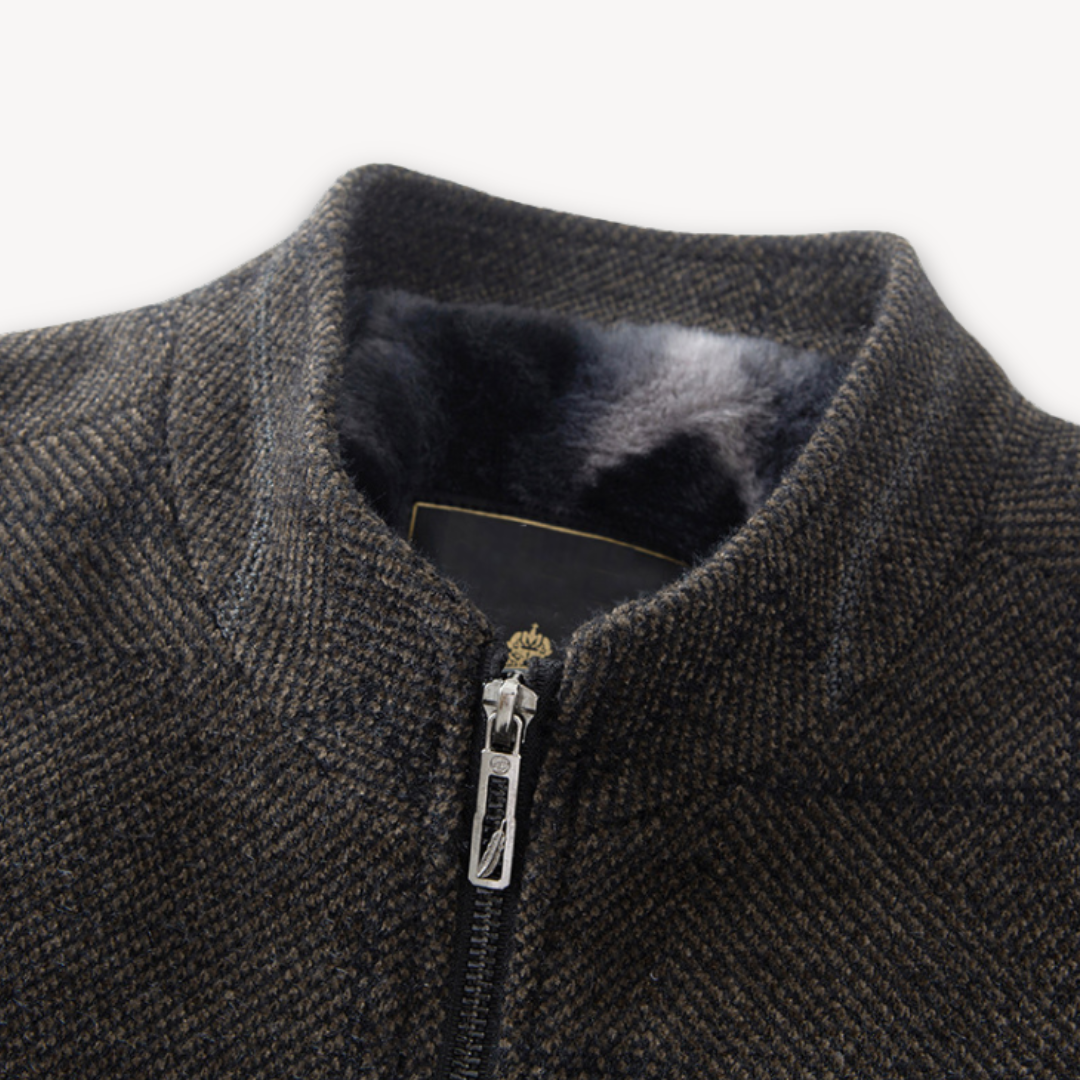 Warm Faux Fur Lined Mens Winter Coat