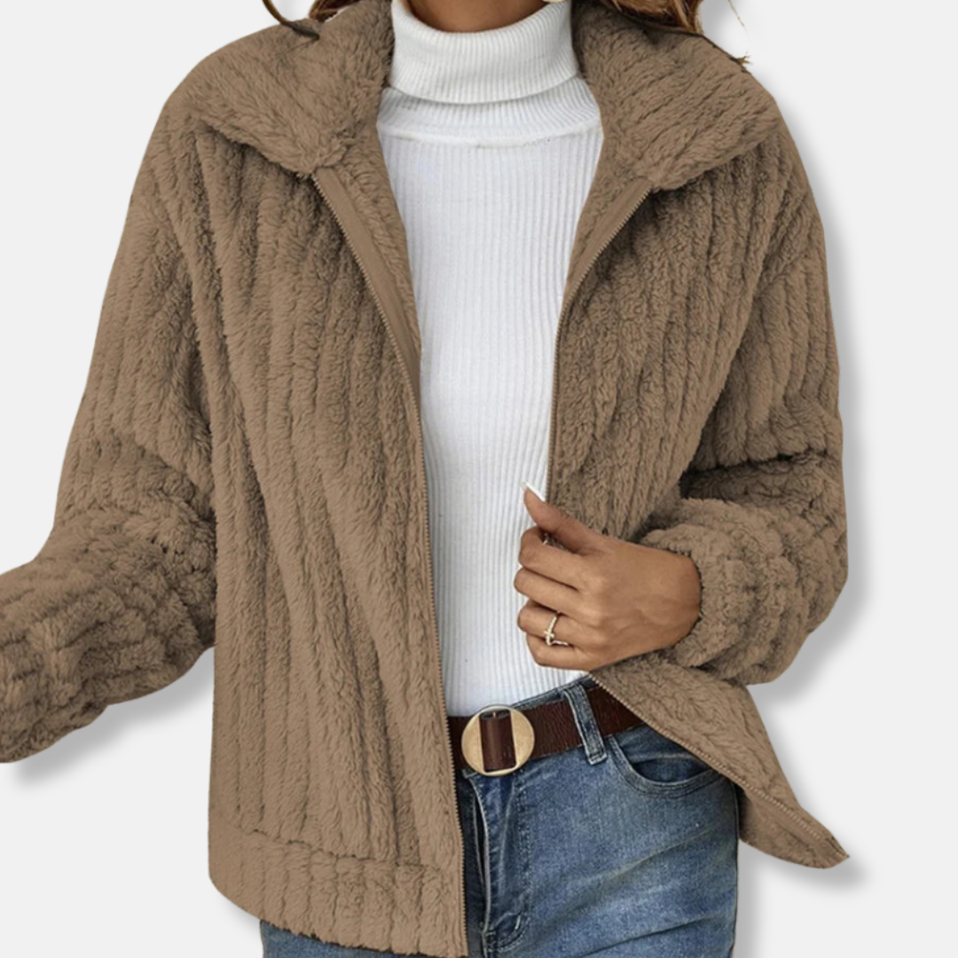 Soft Fleece Bomber Jacket | Casual Fit Coat