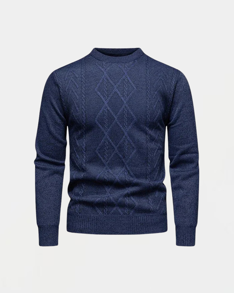 Classic Crew Neck Patterned Sweater