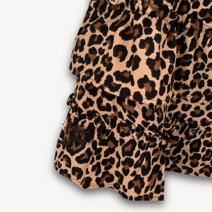 Fashionable Leopard Mini Skirt - Flirty Ruffled Party Dress