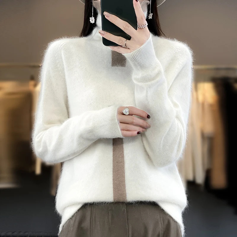 Soft Fuzzy Long Sleeve Winter Sweater for Ladies