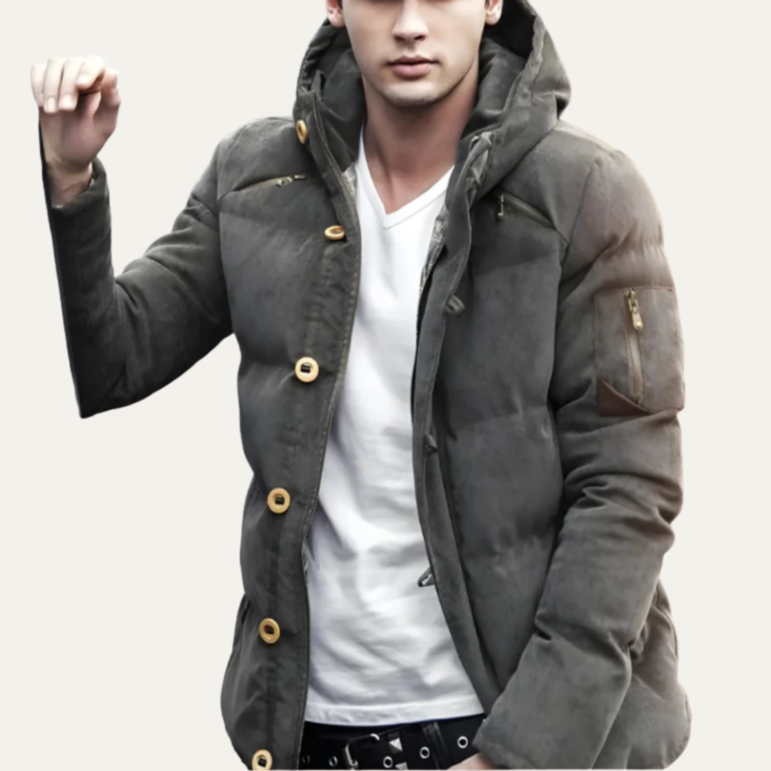 Warm Waterproof Hooded Puffer Coat for Men