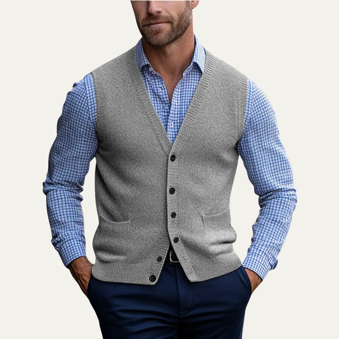 Men's Simple Crew Neck Sweater Vest