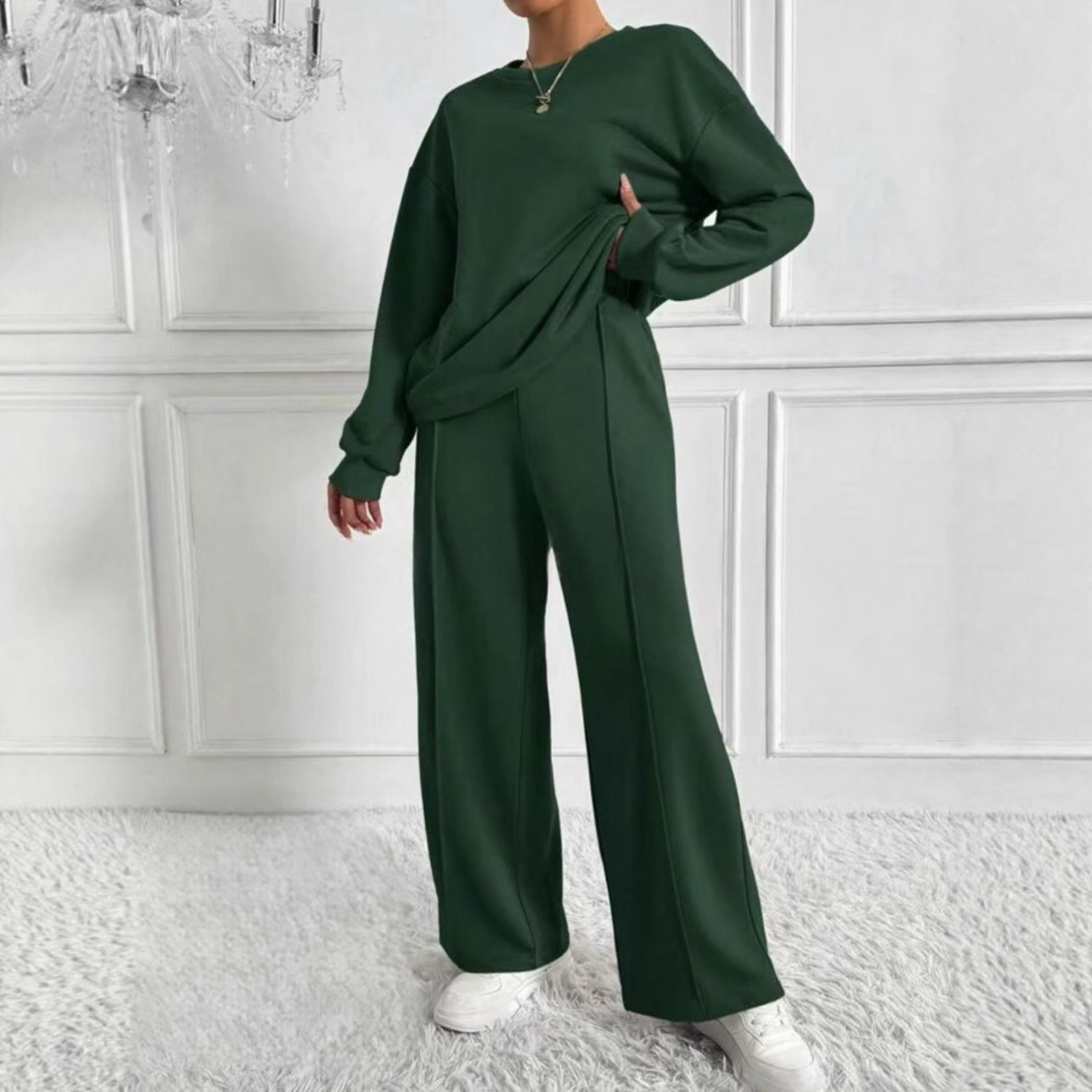 Relaxed Fit Sweat Suit Set for Men and Women