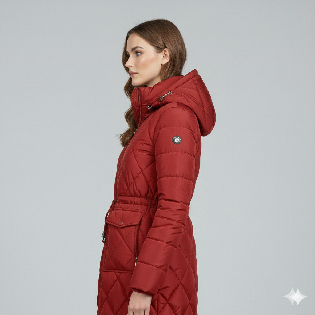 Warm Quilted Hooded Winter Parka for Women