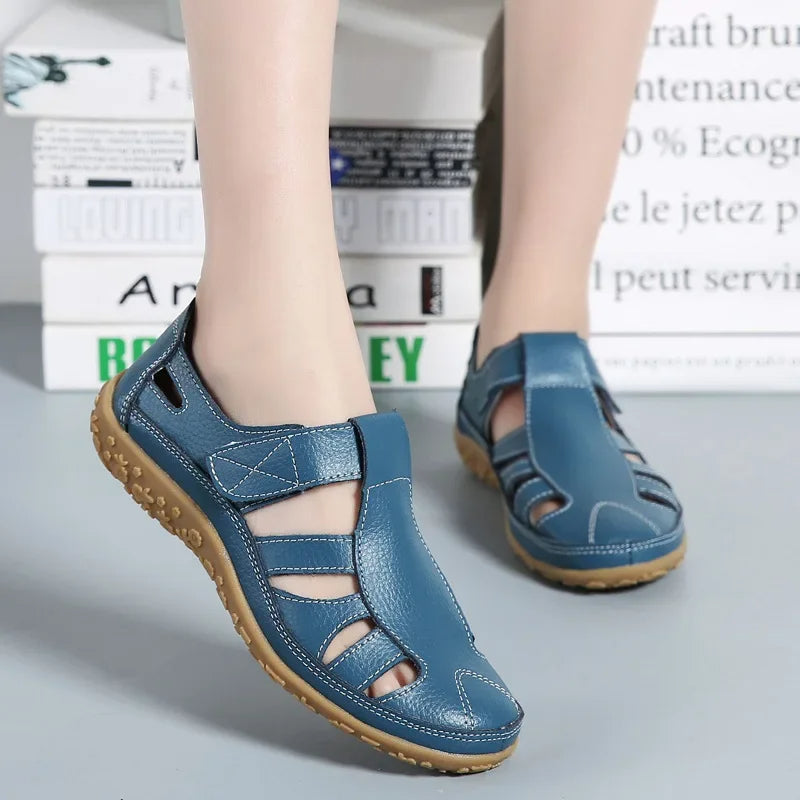 Comfortable Leather Flip Flop Sandals - OutfitLondon